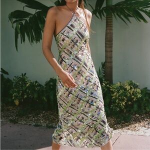 Veronica Beard Cherie Sequin Halter Dress